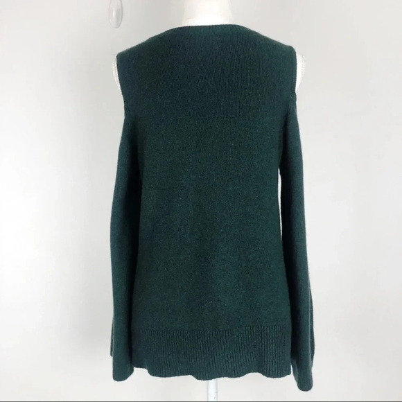 LOFT Green Cold Shoulder Bell Sleeve Sweater - Picture 5 of 8